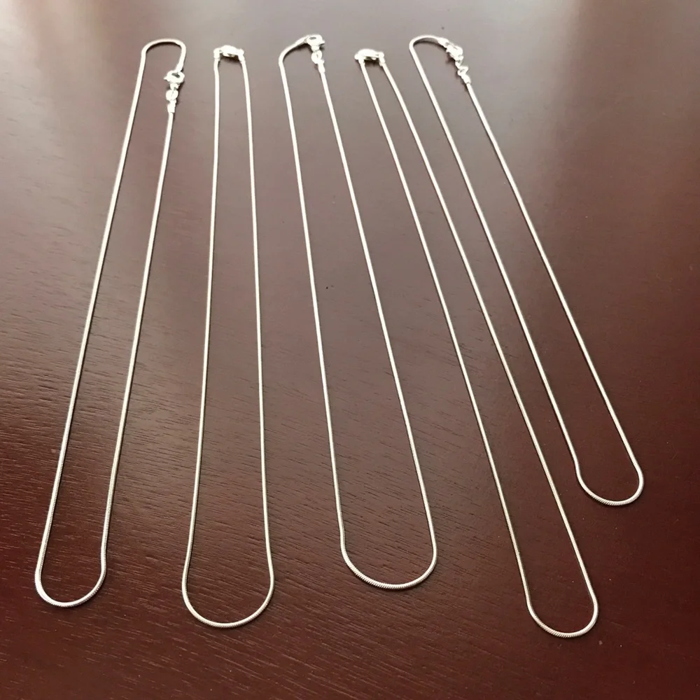 Set of 3 ⭐️925 Sterling silver plated snake chains - Picture 1 of 5